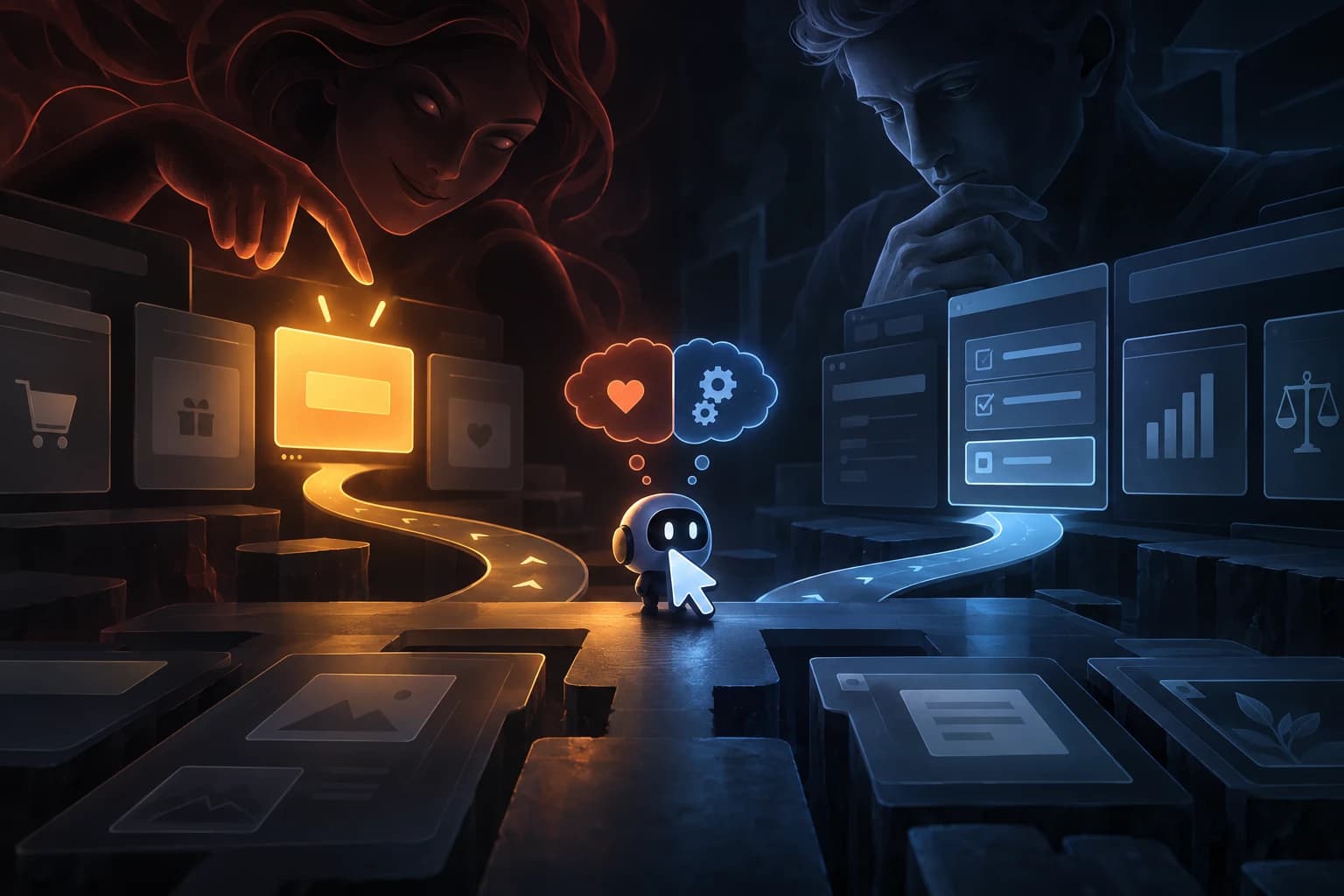Des nudges d’interface orientent les actions d’un agent sans masquer ses choix.