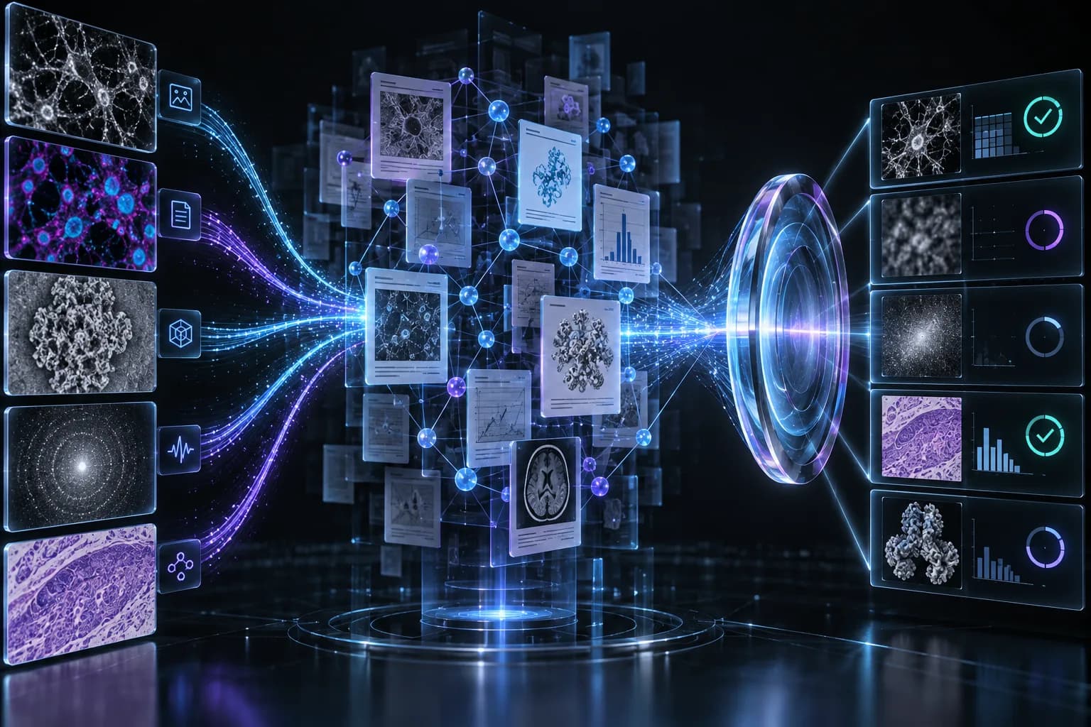 Des images scientifiques sont comparées par une évaluation multimodale guidée par le retrieval.