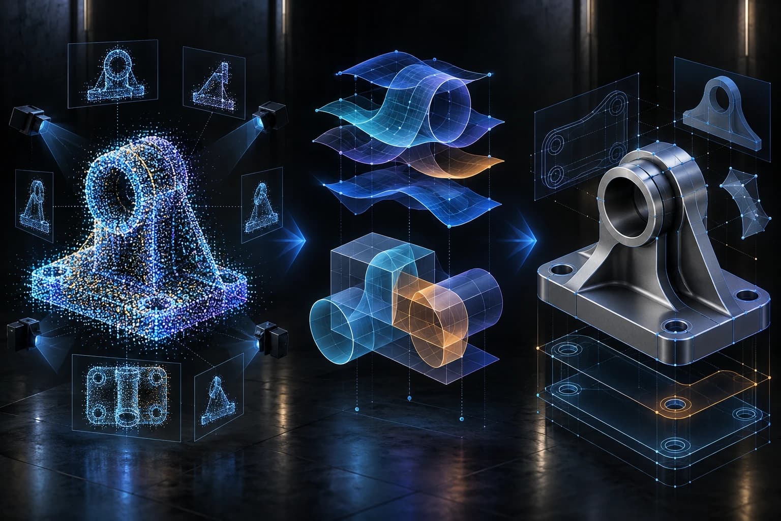 Un système neuro-symbolique reconstruit une géométrie 3D en explicitant contraintes et structures.